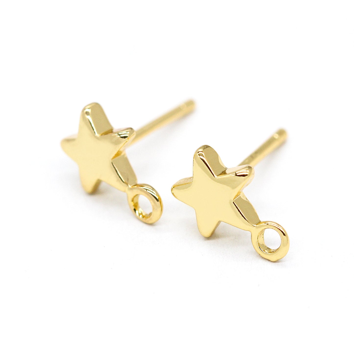 10 boucles d'oreilles à tige étoile brillante avec boucle d'oreille 14K GF