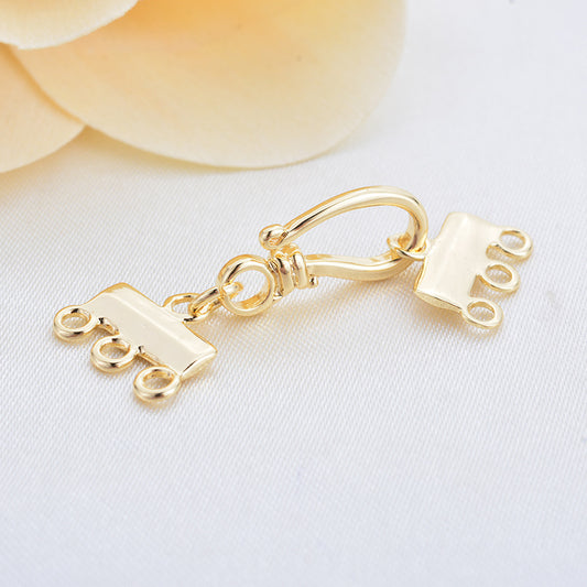 20 connecteurs de fermoirs à boucle à crochet 14K GF à trois rangées de fermoirs en S