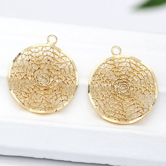 10 pendentif à breloque rond creux 14K GF