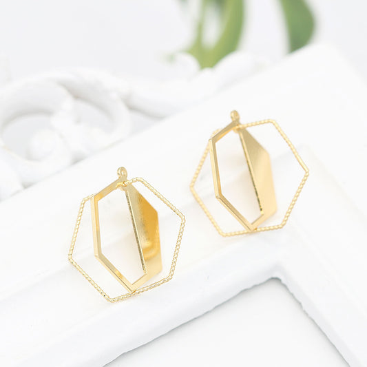 Pendentif à breloque 5 hexagones 14K GF