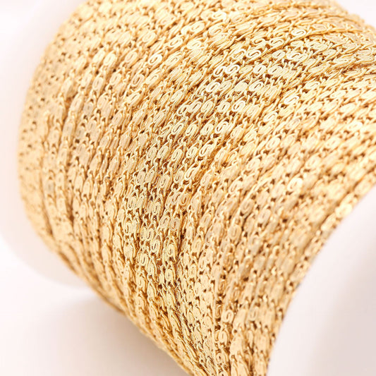 Chaîne à maillons en spirale de 2 mètres 14K GF
