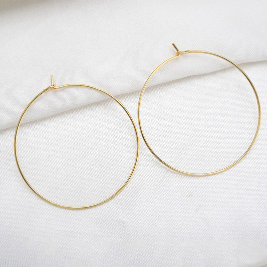 20 breloques circulaires ouvrantes rondes unies 14K GF