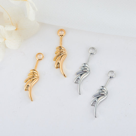 2 Wing Charm Pendant 14K GF