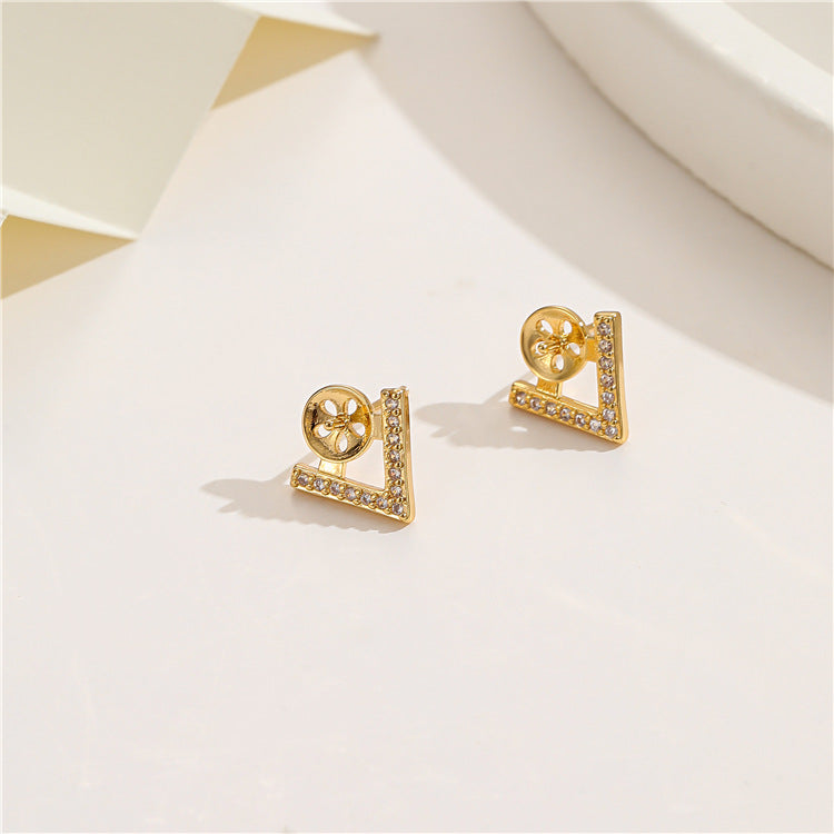 4 boucles d'oreilles florales à tige ornées de strass 14 carats GF, perles semi-percées vierges
