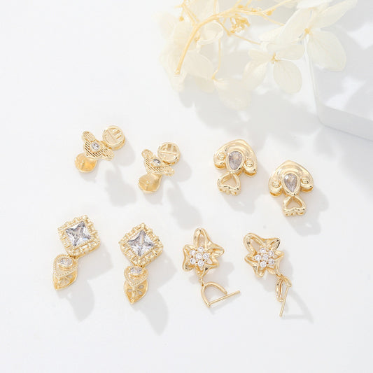 2 Pinch Bails Strassverzierter 14K GF Anhänger-Top-Ring-Verbinder