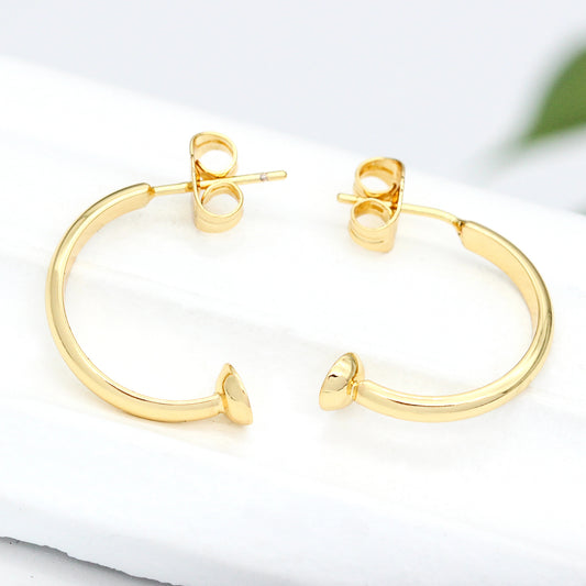 20 boucles d'oreilles à tige en demi-cercle 14K GF, perles non percées vierges
