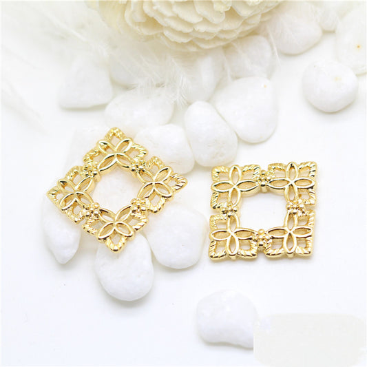 10 pendentif à breloque cercle carré creux 14K GF