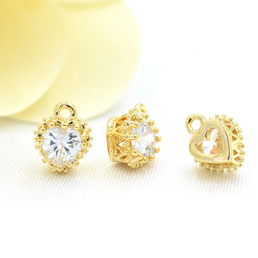 Pendentif à breloque en pierre de 20 cœurs orné de strass 14K GF