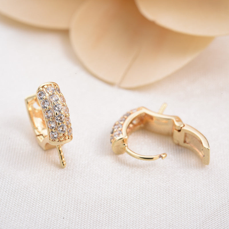 20 boucles d'oreilles créoles rondes ornées de strass 14K GF, perles à moitié percées, vierges