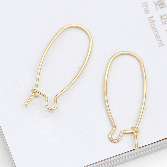 4 boucles d'oreilles à crochet ovale uni 14K GF Earing