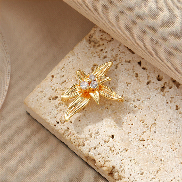 2 Blumensterne runder Kreis Herz Hase Schmetterling Charm Anhänger Strass verziert 14K GF