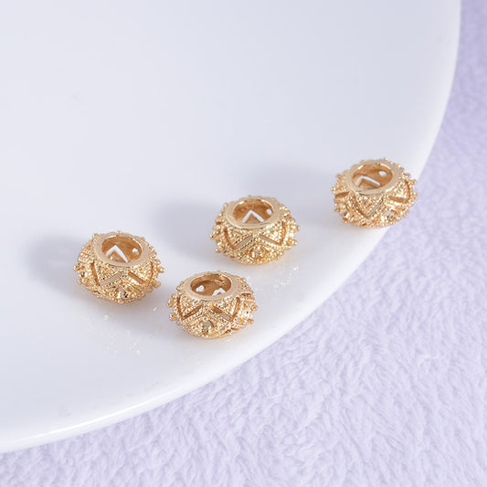 20 perles de tambour à gros trous 14K GF, entretoise de perles de charme