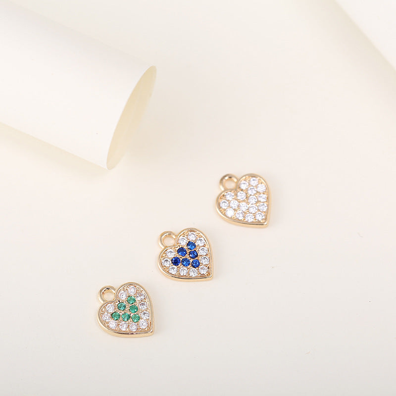 Pendentif à breloque 2 cœurs orné de strass 14K GF