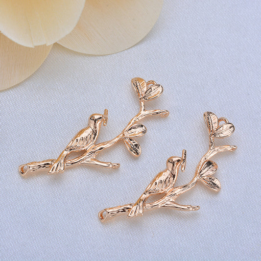 20 connecteur de charme oiseau multi-boucles sur branche 14K GF