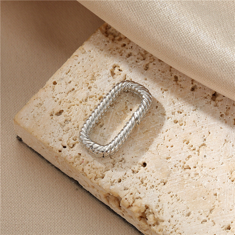2 porte-clés oblongs en forme de cercle de cœur, fermoir mousqueton 14K GF