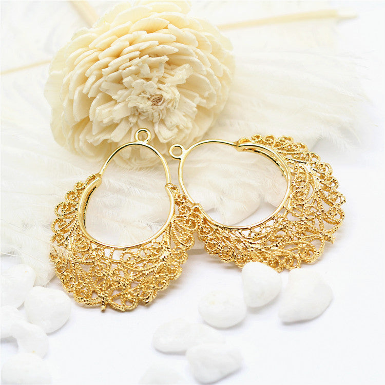 10 hohle ovale Charm-Anhänger 14K GF