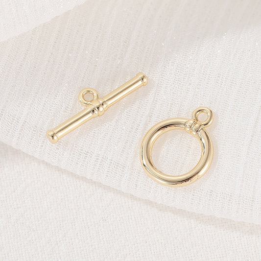 Connecteur de fermoirs OT 2 cercles ronds 14K GF
