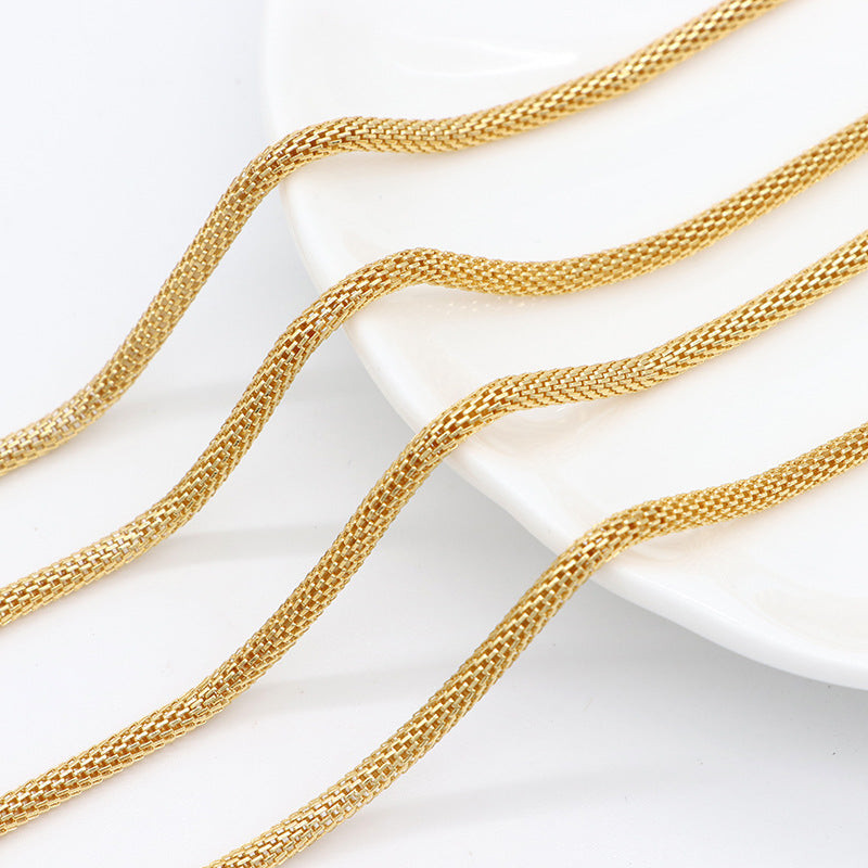 2 Meters Holow Round Box Link Cable Chain 14K GF