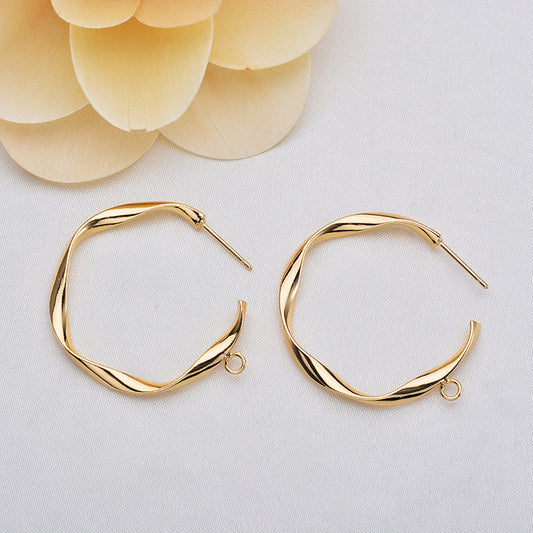 20 boucles d'oreilles incurvées en demi-cercle avec boucle d'oreille 14K GF