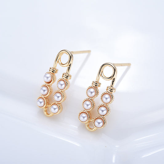 20 boucles d'oreilles à tige ovales avec boucle 14 carats GF ornées de perles