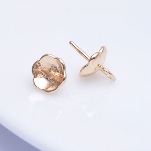 100 pendentif à breloque florale 14K GF perle à moitié percée vierge