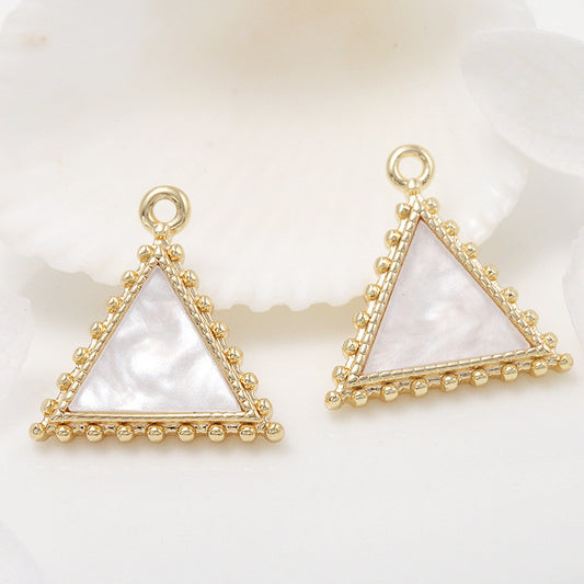 10 pièces triangulaires pendentif à breloque coquille embellie 14K GF