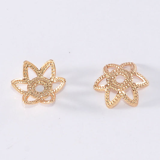 100 tasse de capuchon de perles florales 14K GF, entretoise de perles de charme