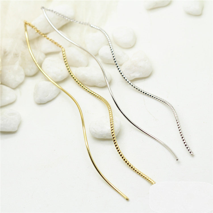 20 boucles d'oreilles à enfiler de chaîne de câble à ondes incurvées 14K GF Earing