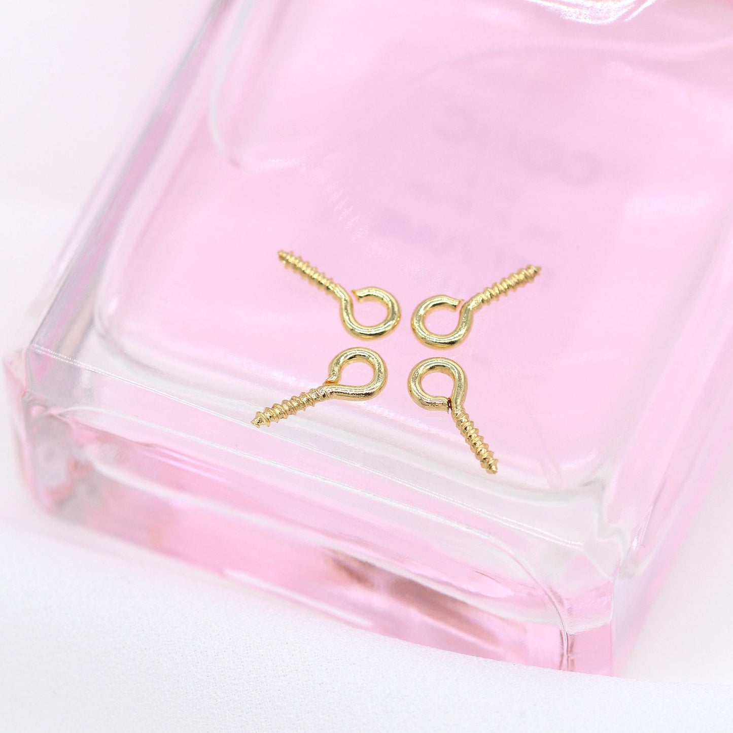 20 broches à œil à vis, broches en liège, connecteur d'anneaux supérieurs de pendentif 14K GF