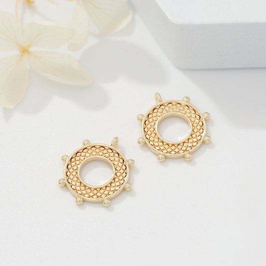 10 Pendentif de charme de gouvernail de barre 14K GF