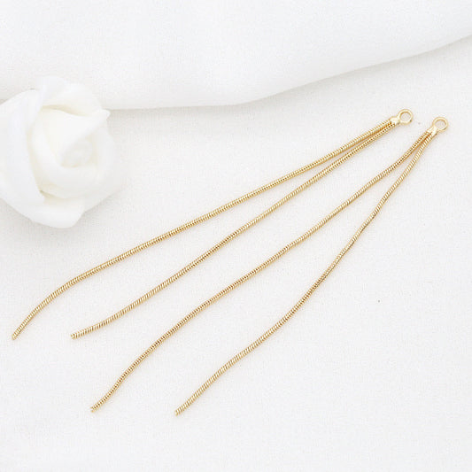 2 Schlangenketten-Quasten-Charm-Anhänger 14K GF
