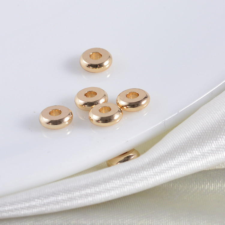 100 Charme de perle ronde plate 14K GF Entretoise de perles