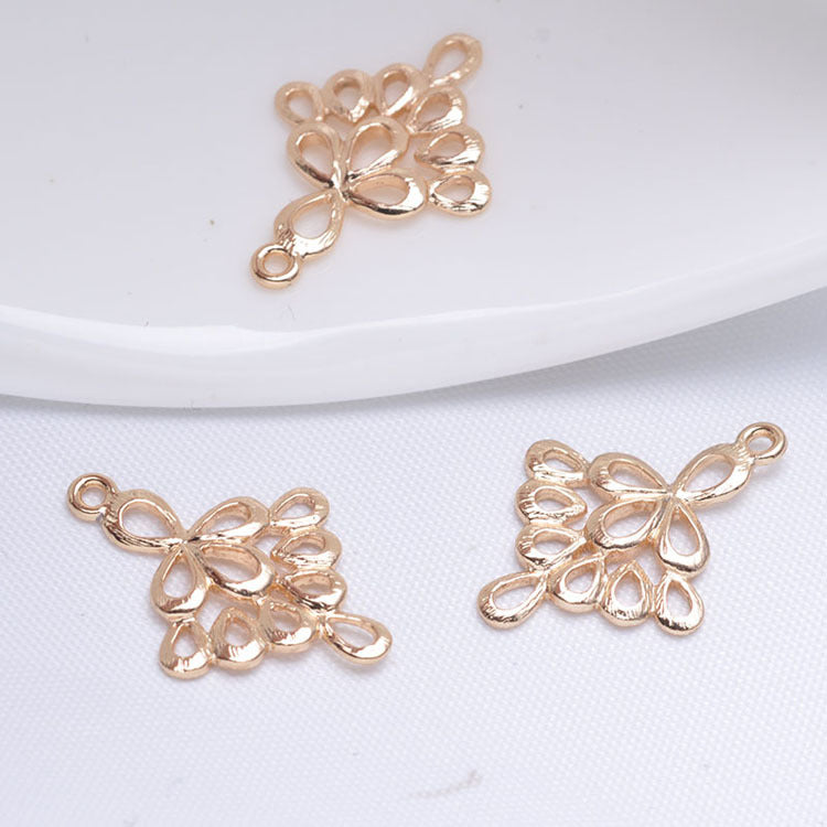 20 connecteurs de charme paon à double boucle 14K GF