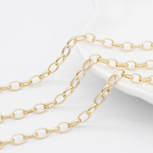 2 Meters Glossy O Link Thin Cable Chain 14K GF