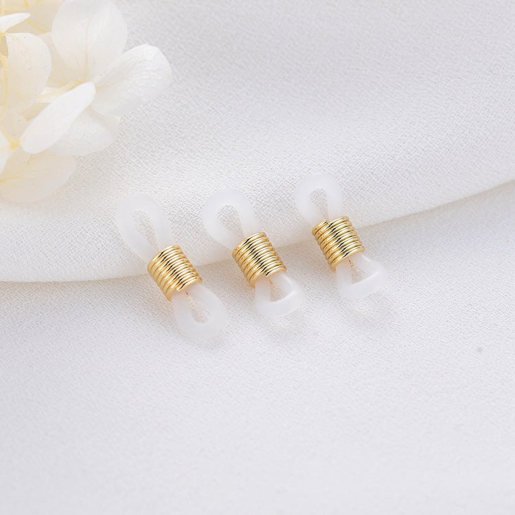 10 connecteurs Infinity en Silicone, Gel de silice, verrouillage antidérapant souple, lien à Double boucle, lunettes sans allergie, chaîne de cou plus sûre 14K GF