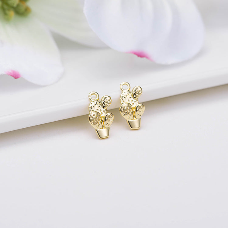 10 Kaktus-Charm-Anhänger 14K GF