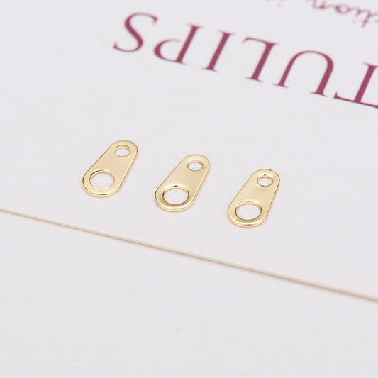 10 doppelt geschlungene Tiny Tag Charm Kettenendverbinder 14K GF