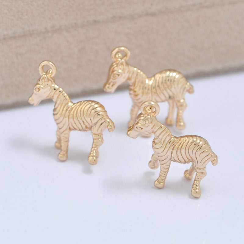 20 pendentif à breloque cheval zèbre 14K GF