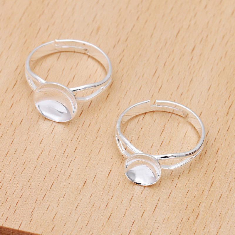 200 Openable Circle Ring 18KGP 8mm 10mm Round Nonporous Bead Blank Base Gemstone Setting