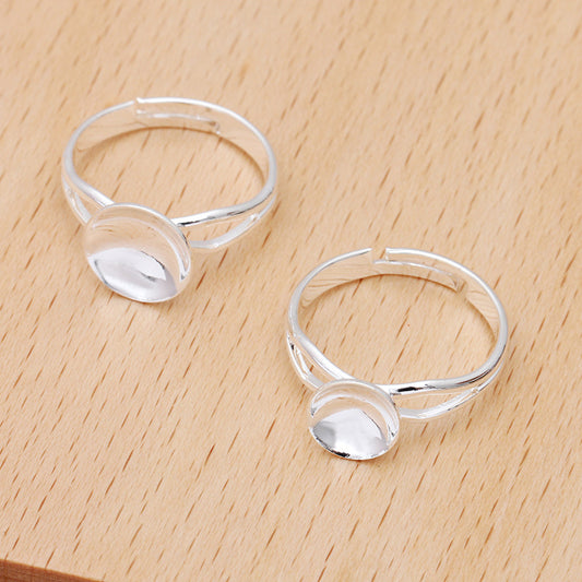200 Openable Circle Ring 18KGP 8mm 10mm Round Nonporous Bead Blank Base Gemstone Setting