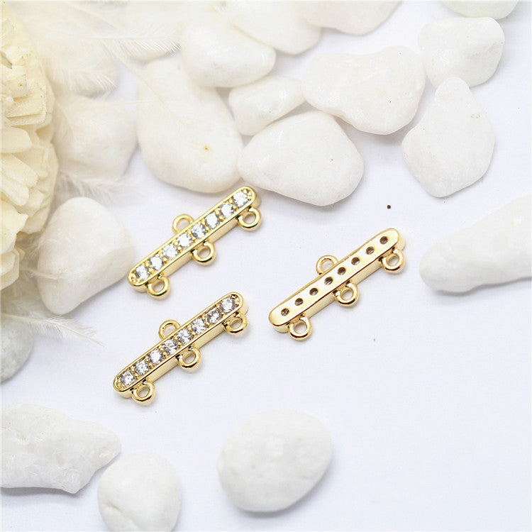10 pendentifs à breloques à barre de bâton multi-boucles Rhienstone embelli 14K GF