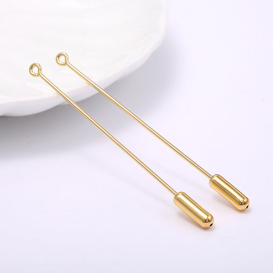 10 Broche longue unie 14K GF avec boucle