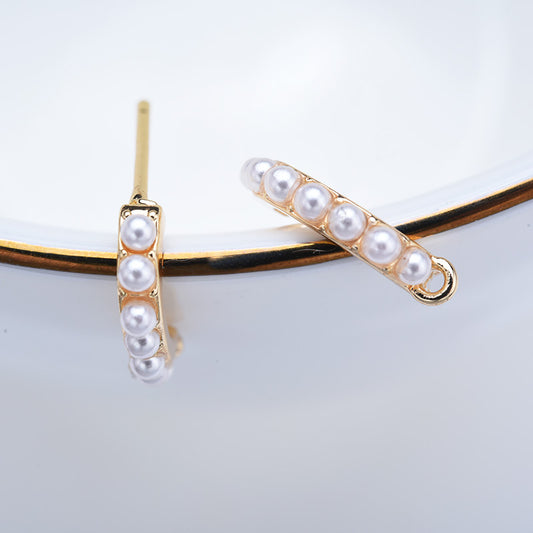 20 boucles d'oreilles demi-cercle avec boucle 14K GF perle embellie boucle d'oreille
