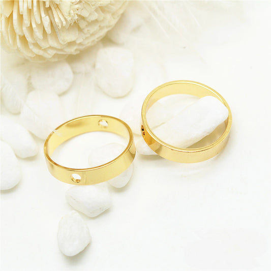 50 trous traversants cercle rond charme perle cadre 14K GF perles entretoise