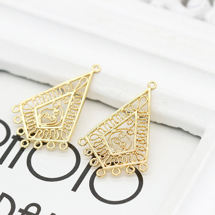 10 pendentifs à breloques en forme de diamant à boucles multiples 14K GF