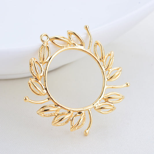 20 pendentif à breloque cercle fleur de soleil 14K GF