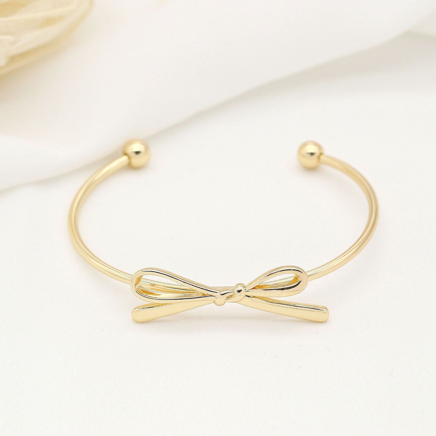 2 bracelets à nœud papillon en cercle ouvert 14K GF