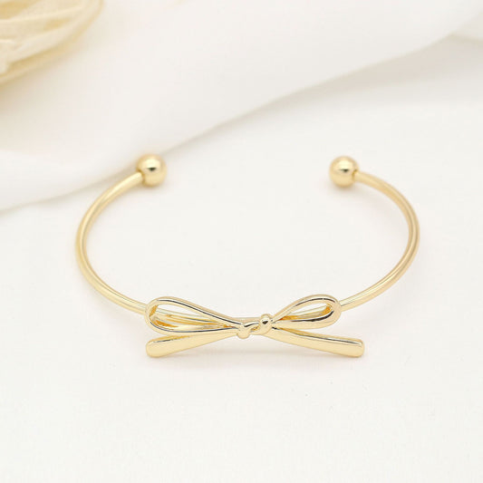 2 bracelets à nœud papillon en cercle ouvert 14K GF