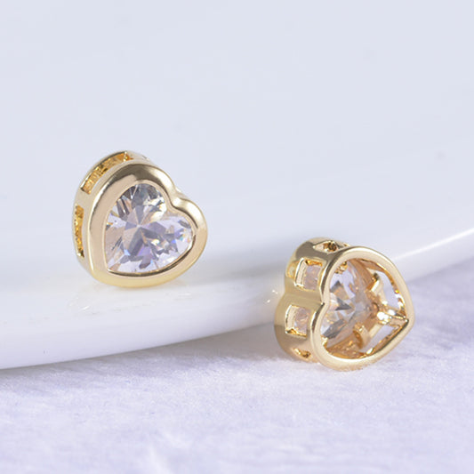 Pendentif à breloque 20 cœurs orné de strass 14K GF