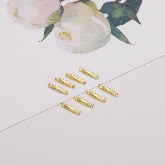 10 doppelt geschlungene winzige facettierte Bar-Link-Charm-Verbindungsstücke aus 14-karätigem GF